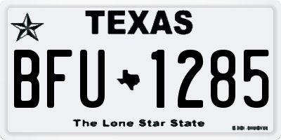 TX license plate BFU1285