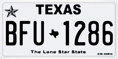 TX license plate BFU1286
