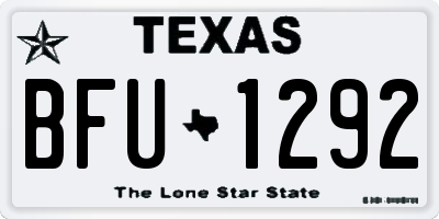 TX license plate BFU1292