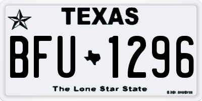 TX license plate BFU1296