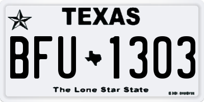 TX license plate BFU1303