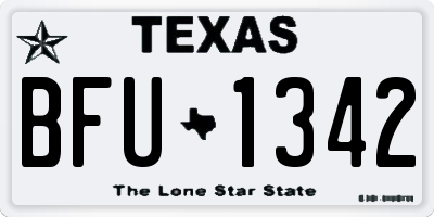 TX license plate BFU1342