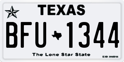 TX license plate BFU1344