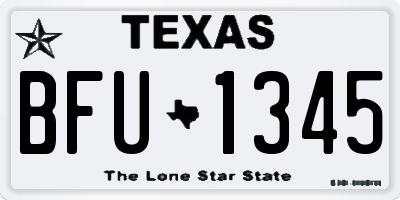 TX license plate BFU1345