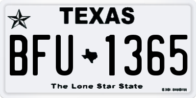 TX license plate BFU1365