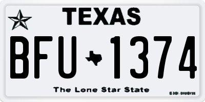 TX license plate BFU1374