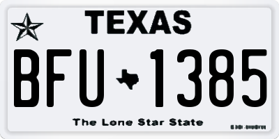 TX license plate BFU1385