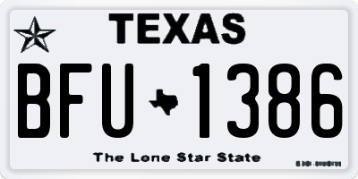 TX license plate BFU1386