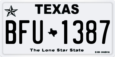 TX license plate BFU1387