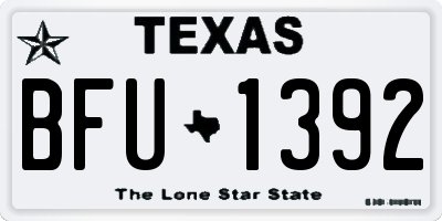 TX license plate BFU1392