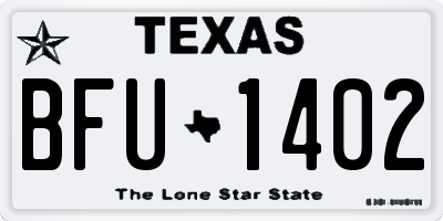 TX license plate BFU1402