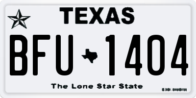 TX license plate BFU1404
