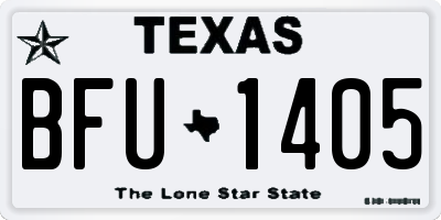 TX license plate BFU1405