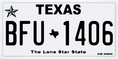 TX license plate BFU1406