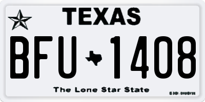 TX license plate BFU1408