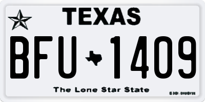 TX license plate BFU1409