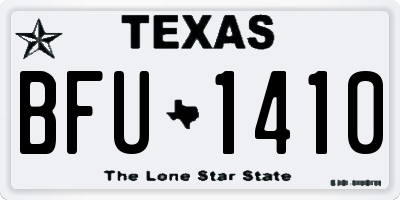 TX license plate BFU1410
