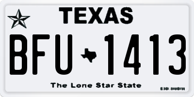 TX license plate BFU1413