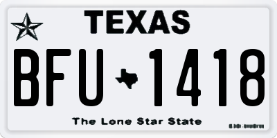 TX license plate BFU1418