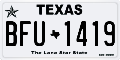 TX license plate BFU1419