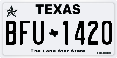 TX license plate BFU1420