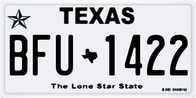 TX license plate BFU1422