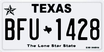 TX license plate BFU1428