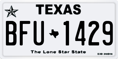 TX license plate BFU1429