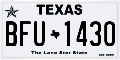 TX license plate BFU1430