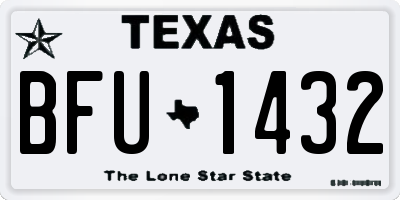 TX license plate BFU1432