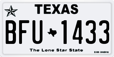 TX license plate BFU1433