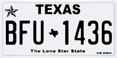 TX license plate BFU1436