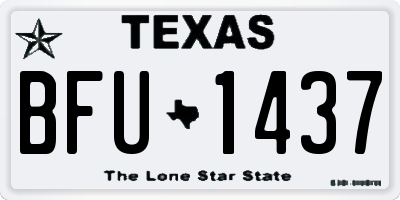 TX license plate BFU1437
