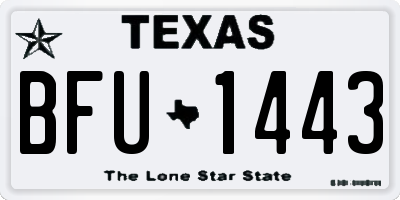 TX license plate BFU1443