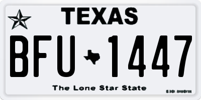 TX license plate BFU1447