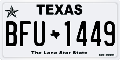 TX license plate BFU1449