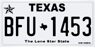 TX license plate BFU1453