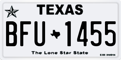TX license plate BFU1455
