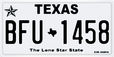 TX license plate BFU1458