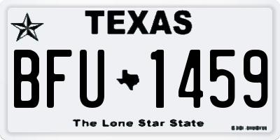 TX license plate BFU1459