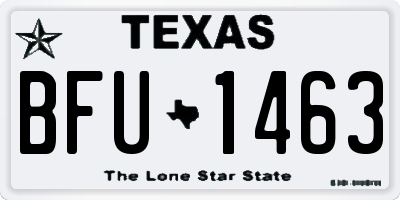 TX license plate BFU1463