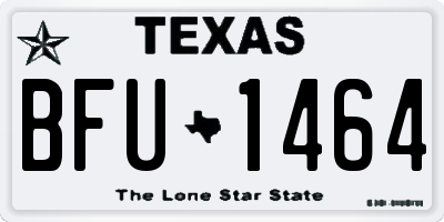 TX license plate BFU1464