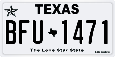 TX license plate BFU1471