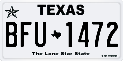 TX license plate BFU1472