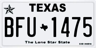 TX license plate BFU1475