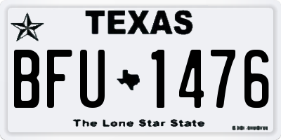 TX license plate BFU1476