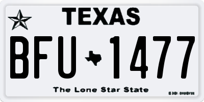 TX license plate BFU1477