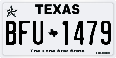 TX license plate BFU1479