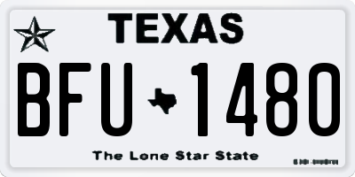 TX license plate BFU1480