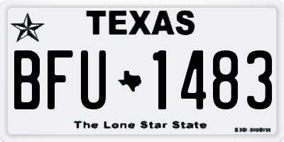 TX license plate BFU1483
